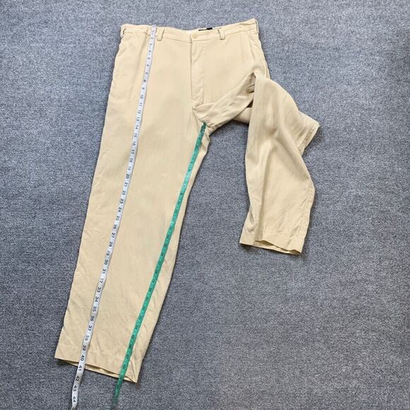 Nat Nast Pants Mens 35 Sand Silk Luxury Originals Relaxed Straight High Rise - Picture 7 of 12